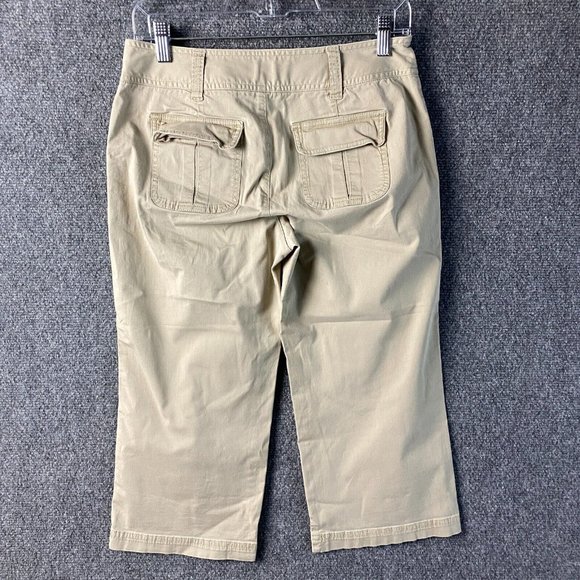 Caslon Capri Pants Size 4P Petite Women's Beige 30x19 Mid Rise Cotton - Picture 6 of 9